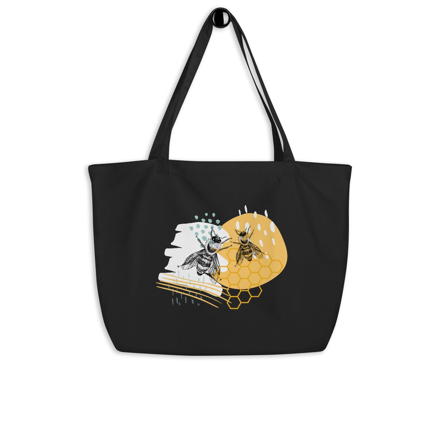 Happy Bees Large organic tote bag